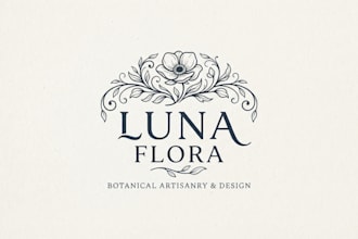 design an elegant floral logo for your brand