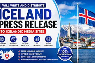 write and distribute iceland press release to top icelandic premium media sites