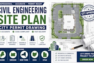 civil engineering site plan city permit drawing in maine oregon new york oh ut