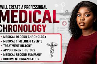 create professional medical chronology and medical record summary for legal use