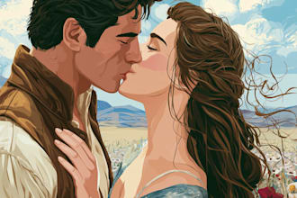 design a romantic book cover filled with emotion