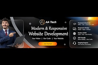 develop responsive frontend and backend websites
