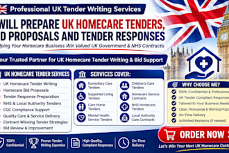 prepare UK homecare tenders bid proposals and tender