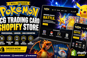 design pokémon tcg trading card shopify store website card grading store