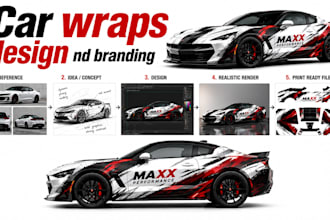 design creative car wrap design, van wrap, truck wrap and vehicle branding