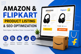 create SEO optimized product listings for amazon and flipkart