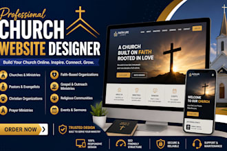 build nonprofit website and church website, ministry website, church flyer