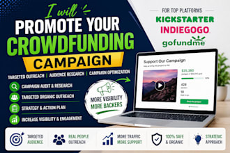 promote your crowdfunding campaign on kickstarter indiegogo and gofundme