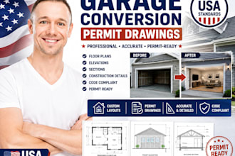 create garage conversion plans and permit drawings
