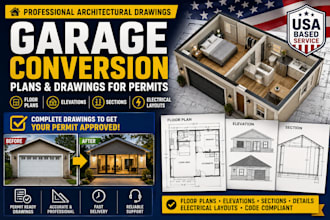 create garage conversion plans and permit drawings