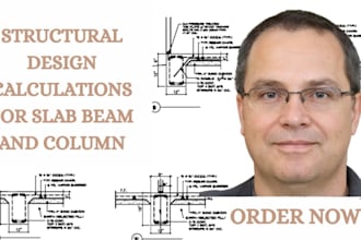 do structural design calculations for slab beam and column