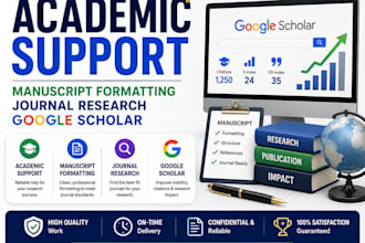 provide academic support, manuscript formatting, journal research google scholar