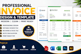 create a professional business invoice design and template