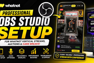 setup obs studio for whatnot vertical streams, auctions and card breaks