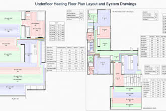 design underfloor heating floor plan layout and system drawings
