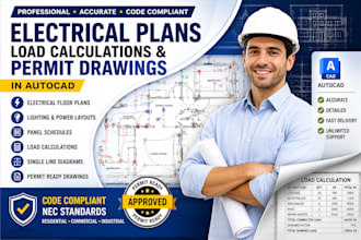 design electrical plans, load calculations and permit drawings in autocad