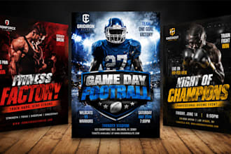 design professional sports, football, basketball and matchday flyers