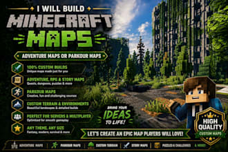 build a custom minecraft map, adventure map or parkour map