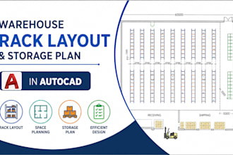 design warehouse rack layout and storage plan in autocad