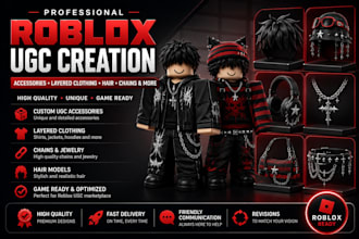create custom roblox ugc accessories layered clothing, chain, hairs