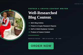 write well researched fintech and crypto blog articles