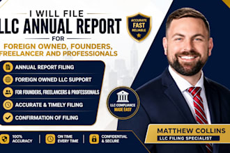 file llc annual report for foreign owned, founders, freelancer and professionals