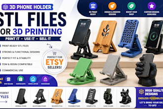 create a 3d phone holder stl for 3d printing