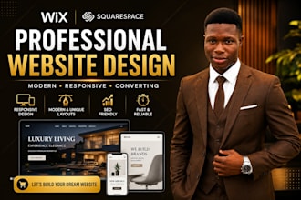 design a pro wix and squarespace website for you business