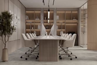 remodel room to office space, coworking open space, 3d meeting conference room