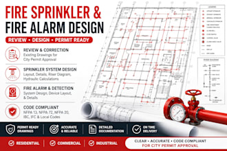 design fire sprinklers plan fire alarm drawing hydraulic calculation city permit