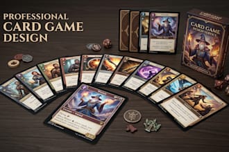 design card game, board game card frame design, card box for cards game art