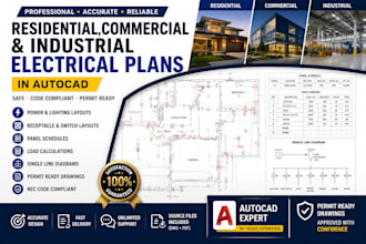 design residential, commercial and industrial electrical plans in autocad