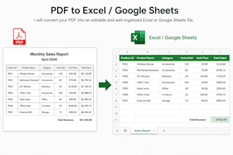 convert PDF or images to excel or google sheets