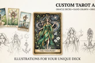 create custom oracle tarot cards, tarot deck artist, card layout, oracle card
