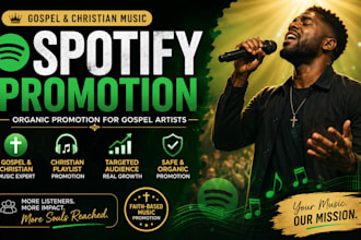 promote your gospel music on spotify with organic christian playlist promotion