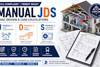 provide manual j, manual s, manual d hvac load calculations and design