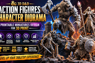 3d dnd action figures character diorama printable miniatures design for 3d print
