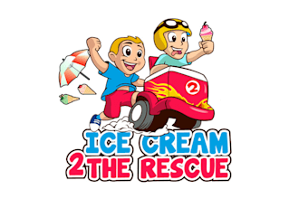 design kids ice cream push cart business logo