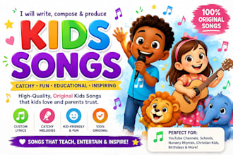 create custom kids songs, nursery rhymes and children music