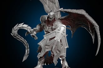 create fantasy dnd, humanoid dragon character, 3d printing, board game, cults3d
