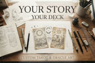 design tarot cards deck graphics, fantasy tarot card, boho tarot deck, spiritual