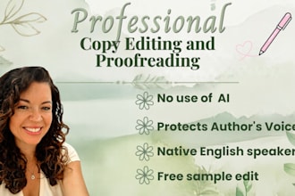 copy edit and proofread your fiction manuscript