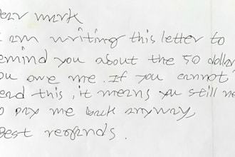 handwrite your text in a chaotic and messy style