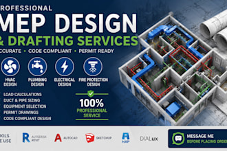 draw architecture mep hvac electrical and plumbing permit drawings