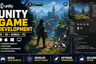 develop a professional unity game for PC, mobile and webgl