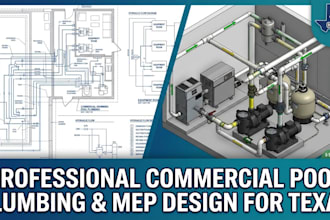 do commercial pool plumbing mep design and construction drawings for texas