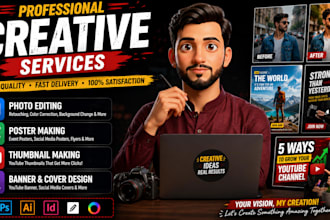 create posters, thumbnails, logo and do image editing