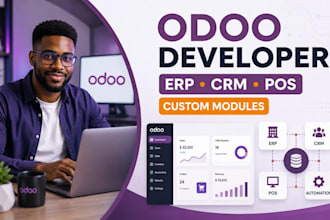 be your odoo developer for erp, CRM, pos, website and custom modules