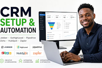 jobber, gohighlevel, pipedrive, zoho CRM, hubspot, zapier
