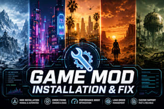 install, fix and optimize skyrim, cyberpunk 2077, gta 5, rdr2 and fallout 4 mods